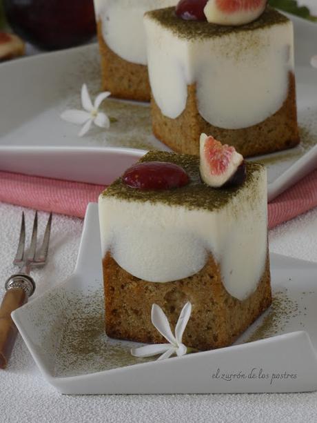 Cake Cubo Té Matcha e Higos Cake Cubo Té Matcha e Higos