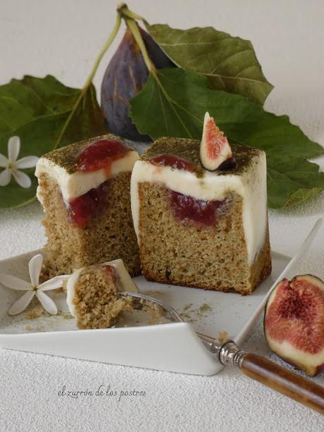 Cake Cubo Té Matcha e Higos Cake Cubo Té Matcha e Higos