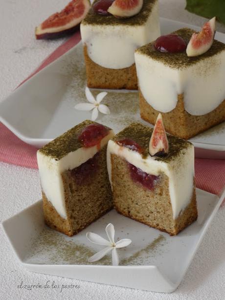 Cake Cubo Té Matcha e Higos Cake Cubo Té Matcha e Higos