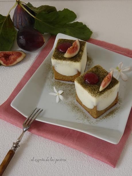 Cake Cubo Té Matcha e Higos Cake Cubo Té Matcha e Higos
