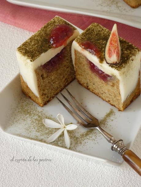 Cake Cubo Té Matcha e Higos Cake Cubo Té Matcha e Higos