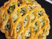 Tartaletas hojaldre rellenas acelgas queso roquefort