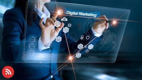 Concepto de marketing digital en los negocios