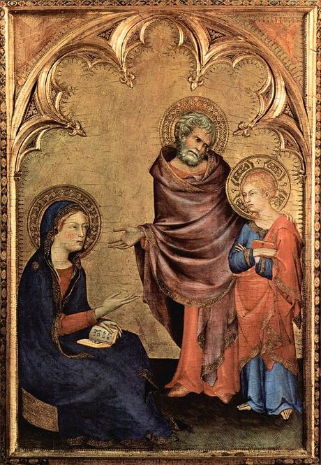 Amanece la pintura en Siena Simone Martini Jesús con sus padres