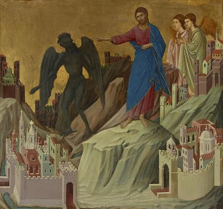Amanece la pintura en Siena Duccio La tentación de Cristo en la montaña