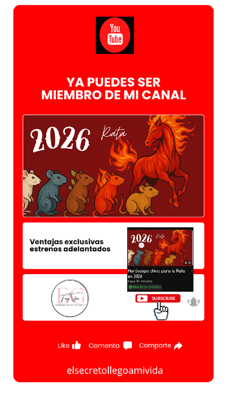 ✨ Ya puedes ser Miembro nivel Plata de mi Canal de Youtube El Secreto llegó a Mi Vida