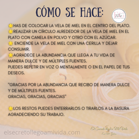 ☀️Ritual Abundancia Vela de Miel, Canela y Azúcar☀️Hoy 22
