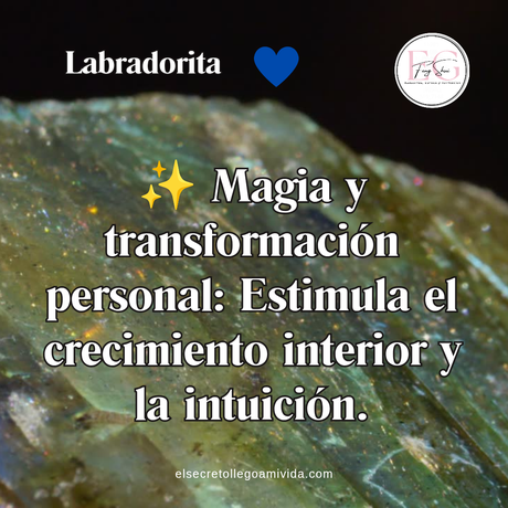 ✨ ¿Buscas protección y transformación? La labradorita es tu piedra.🌌