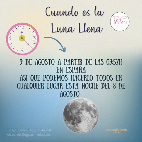 🐺 El 9 de Agosto tenemos Luna Llena, es 🌕 Luna del Esturión 🐟 Llena en Acuario ♒