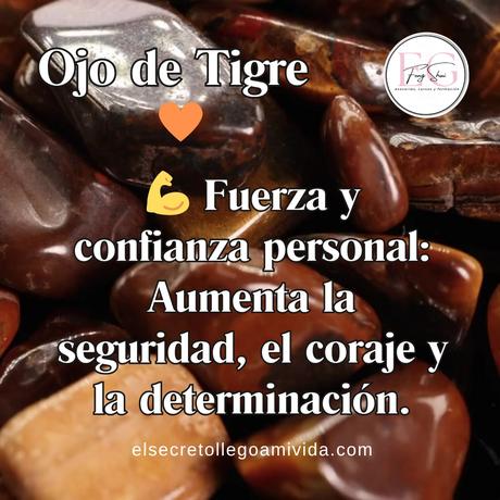✨ El ojo de tigre es la piedra del coraje y la abundancia.🧡