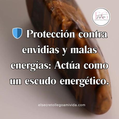 ✨ El ojo de tigre es la piedra del coraje y la abundancia.🧡