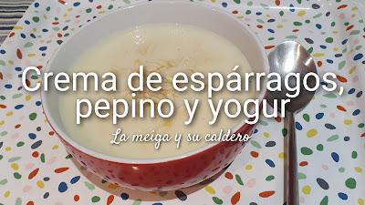Crema fría de espárragos, pepino y yogur