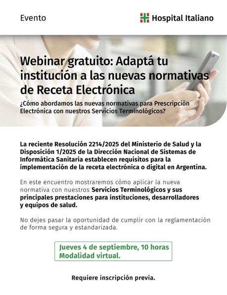 Webinar: Adapta tu institución a las nuevas normativas de Receta Electrónica de Argentina Webinar: Adapta tu institución a las nuevas normativas de Receta Electrónica de Argentina