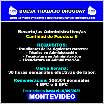 Becario-as Administrativo-as Montevideo Becario-as Administrativo-as Montevideo