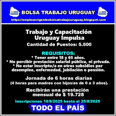 Trabajo y Capacitación Uruguay Impulsa Trabajo y Capacitación Uruguay Impulsa