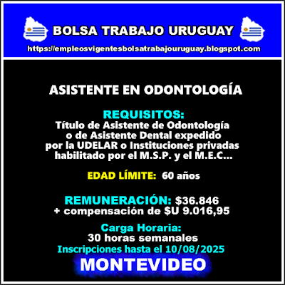 ASISTENTE EN ODONTOLOGÍA ASISTENTE EN ODONTOLOGÍA