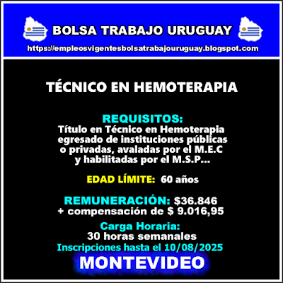 TÉCNICO EN HEMOTERAPIA TÉCNICO EN HEMOTERAPIA