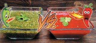 Salsa verde contra salsa roja Salsa verde contra salsa roja