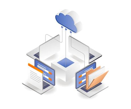 Ilustración de almacenamiento en la Nube.