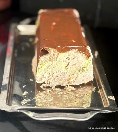Helado de Chocolate y Pistacho, versión Turrón de Peñalba