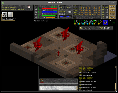 Atrinik, un videojuego de rol multijugador masivo en línea de código abierto.