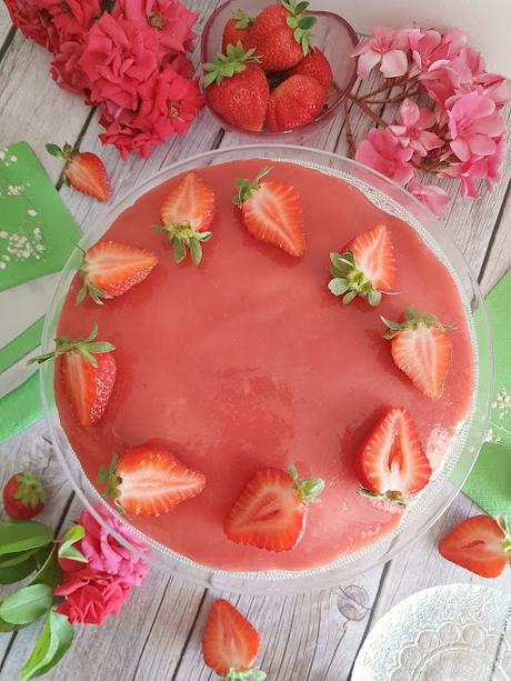 Tarta Mousse de Queso y Fresas