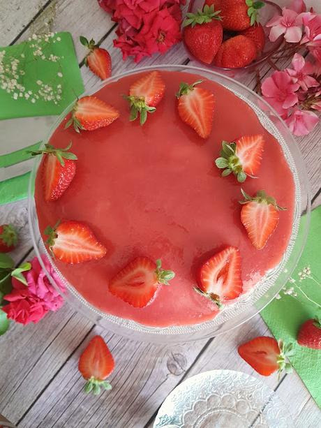 Tarta Mousse de Queso y Fresas