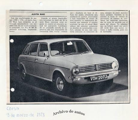 Austin Maxi de la British Leyland Motor Corporation de 1971 Austin Maxi de la British Leyland Motor Corporation de 1971