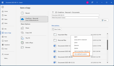 Microsoft cambia las reglas del juego: Word guardará los documentos en la nube por defecto 1 set default location microsoft word 1
