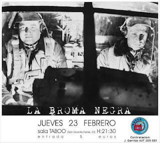 Discos, música y reflexiones cubrirá el concierto en Madrid de La Broma Negra (23-02-2012)