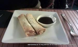 Rollito de plátano con chocolate