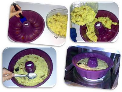 Pastel de arroz con setas y parmesano al microondas