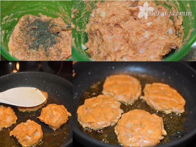 Mini-hamburguesas de salmón con toque oriental