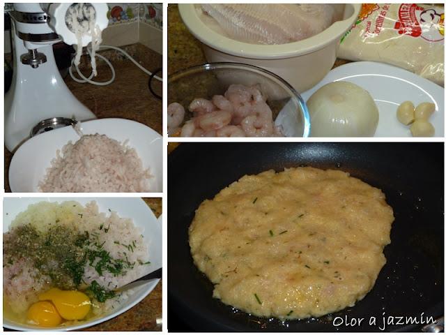 Hamburguesas de merluza y gambas