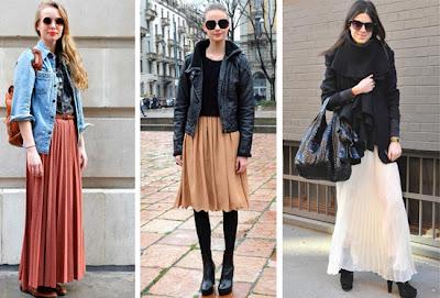 Mi falda midi plisada azul klein