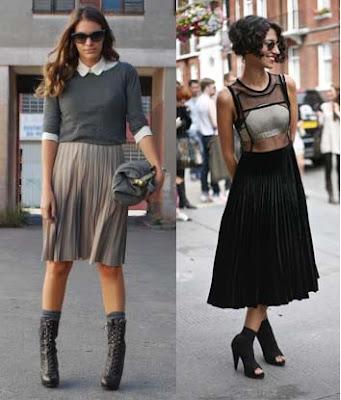 Mi falda midi plisada azul klein