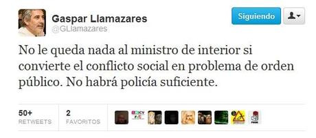 llamazares aviso a navegantes. La violencia nunca es la respuesta