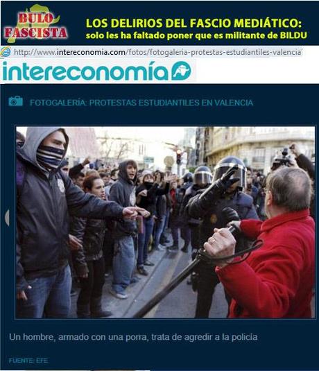 Un señor de 70 años acojonando policías segun los fascistas de Intereconomía