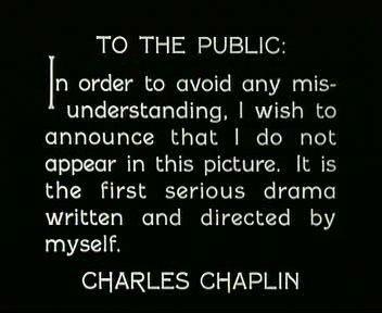 Charles Chaplin (4ª Parte. Una Mujer de París)