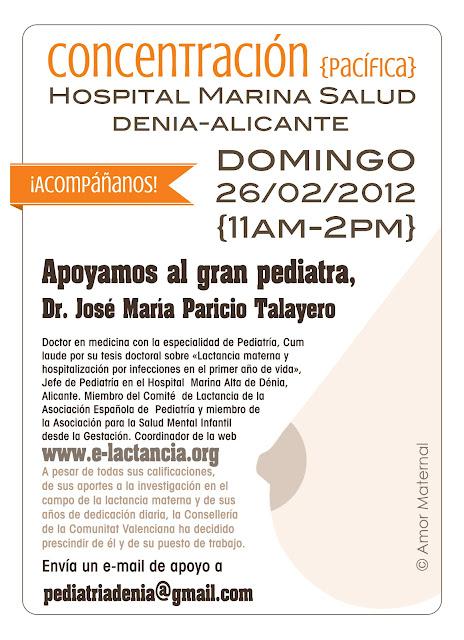 El Dr. Paricio, padre de e-lactancia necesita nuestro apoyo. Actualización y poster imprimible
