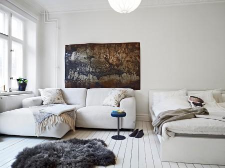 mural de salón muebles de ikea mesa de estudio de caballetes diseño de interiores decoración pisos pequeños decoración nórdica decoración estudios decoración espacios pequeños decoración en blanco Decoración de un pequeño piso de 31m² decoración de interiores escandinavos decoración de estilo nórdico decoración con muebles de ikea cocina de ikea cafetera jarra termo stelton 