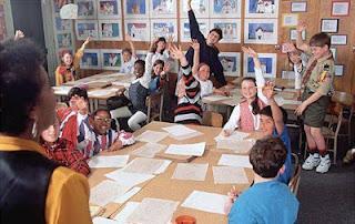 Alumnos de una escuela de enseñanza primaria