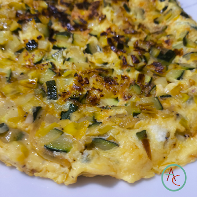 Tortilla de Cebolla, Puerro y Calabacín
