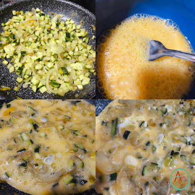 Tortilla de Cebolla, Puerro y Calabacín