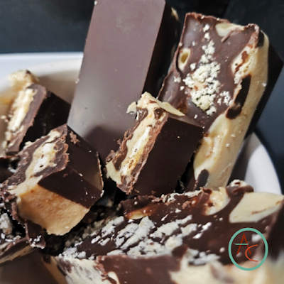 Barritas de Chocolate con Crema de Almendra y Coco