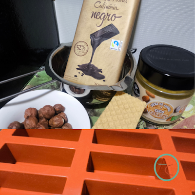 Barritas de Chocolate con Crema de Almendra y Coco