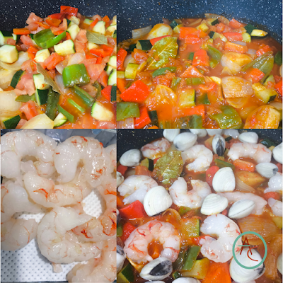 Gambón y Almejas con un Toque Picante Gambón y Almejas con un Toque Picante