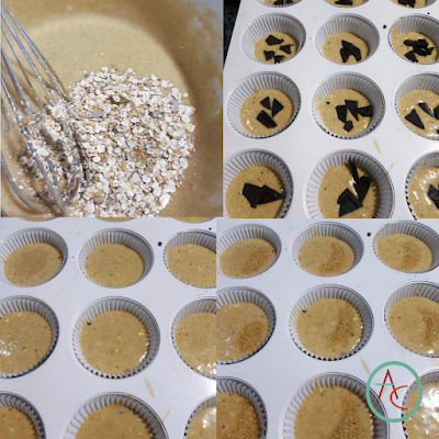 Magdalenas de Harina de Avena y Chocolate Negro 85%