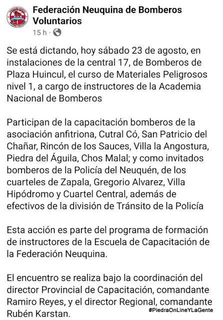 Capacitacón en Centenario sobre materiales peligrosos Capacitacón en Centenario sobre materiales peligrosos