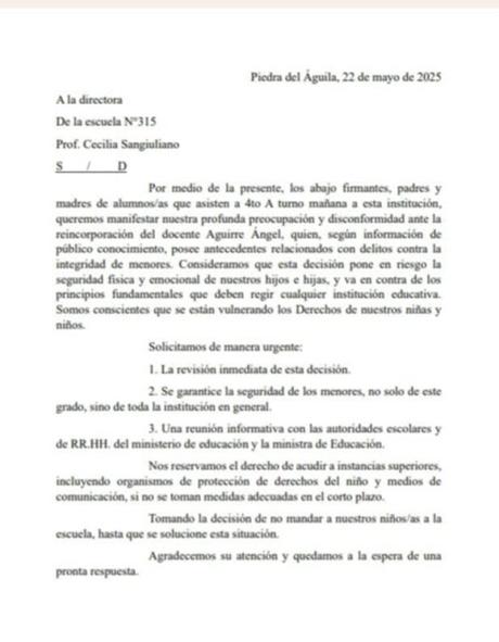 Escuela Primaria 315 de Piedra del Águila ¿Tomada? Escuela Primaria 315 de Piedra del Águila ¿Tomada?